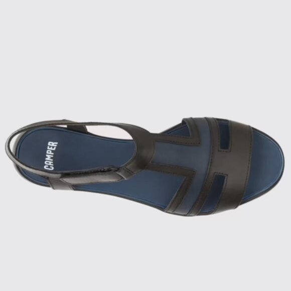 CAMPER Miri T-Strap Sandals 35 5 Low Platform Black Leather 22558 Lightweight - Picture 3 of 13